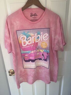 Barbie Pink Graphic Tee. Tie Dye Print. XL